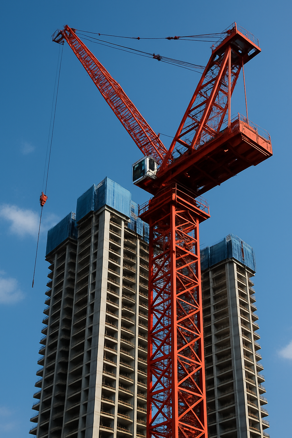 工程现场塔吊施工